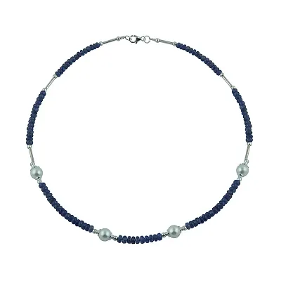 Ocean Roundel Shaped Purple Tanzanite Silver Necklace